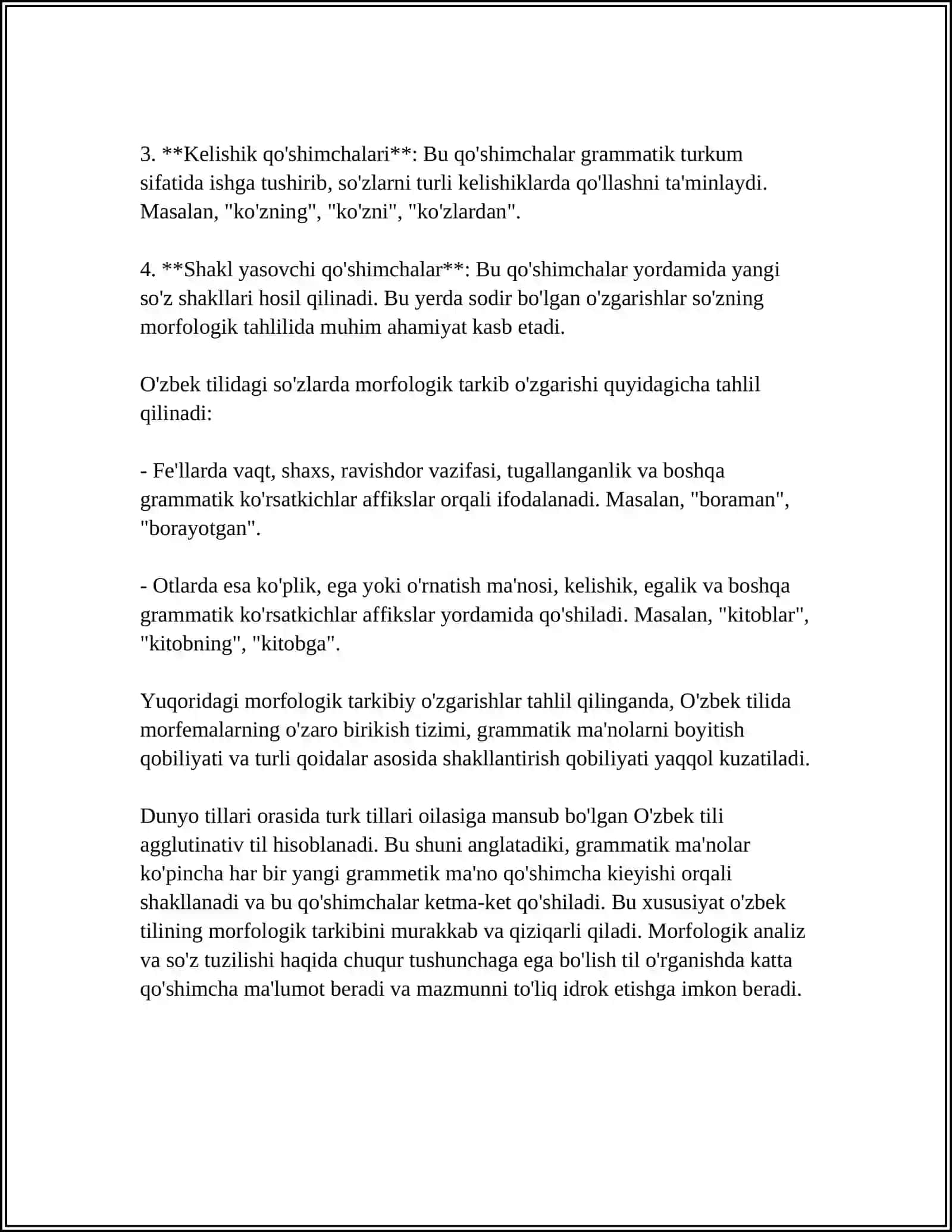 SO'ZNING MORFOLOGIK TARTIBI,YETAKCHI VA KOMAKCHI MORFEMA 4