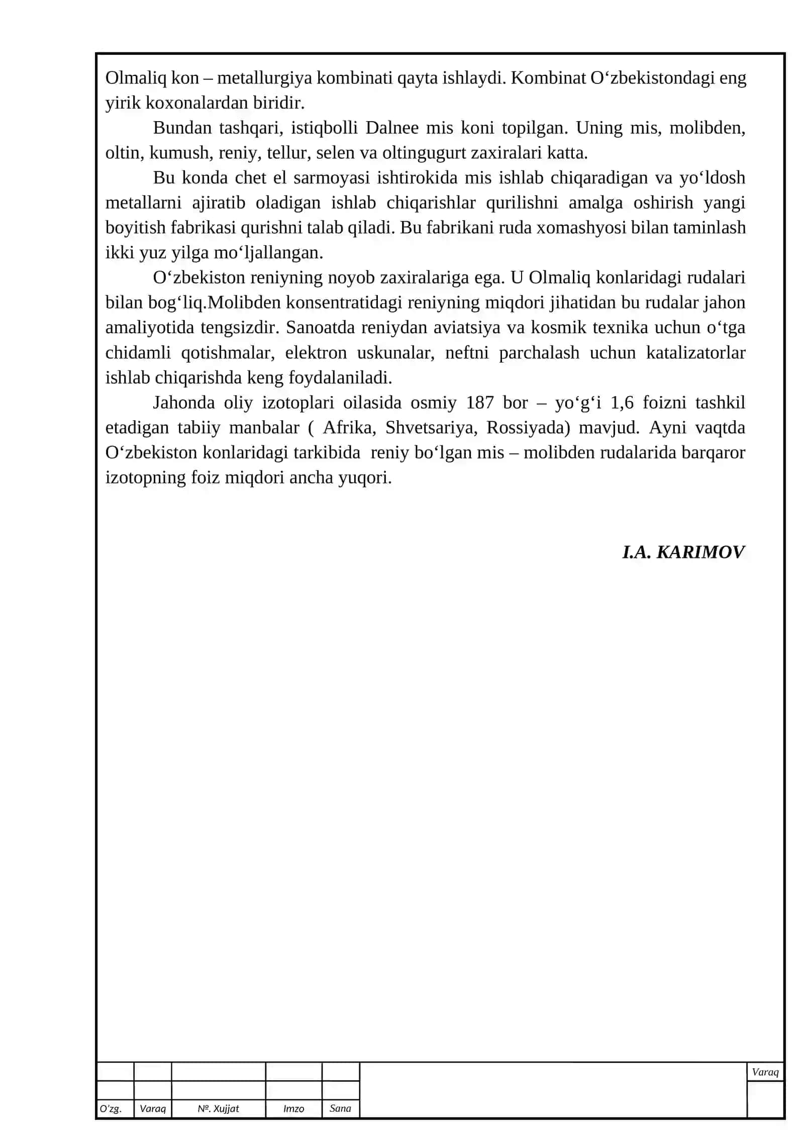 Mis -rux rudalarini flotatsiya usulida boyitishning texnologik sxemasini tanlash va hisoblash 4
