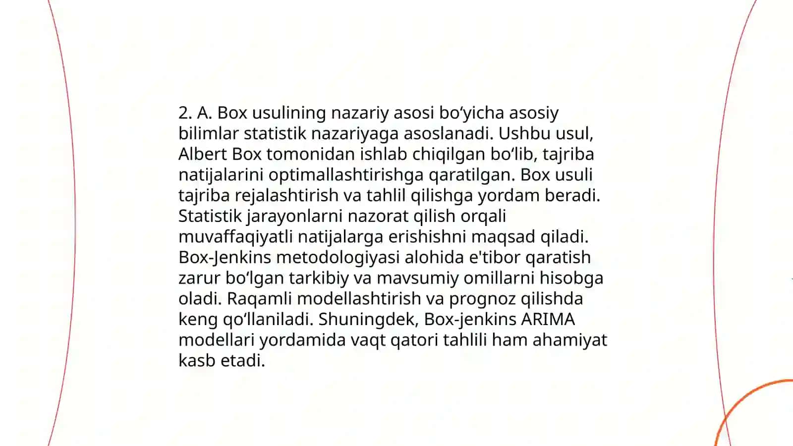 Nafas olish jarayonini urganishda A.Box usuli 4