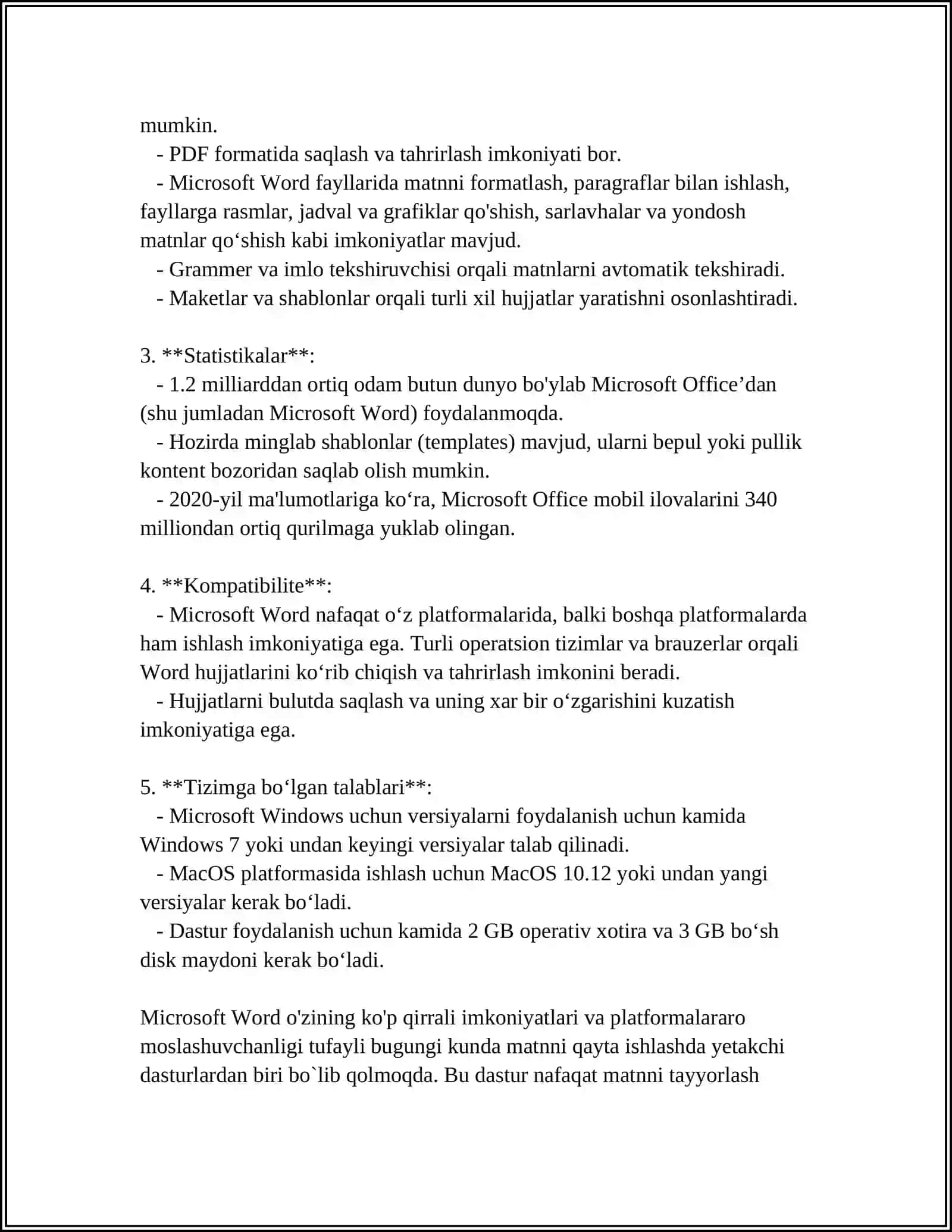 MICROSOFT WORD MATN MUHARRIRI VA UNING INTERFEYSI 4