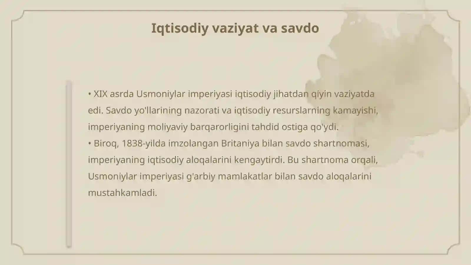 XIX - asr ohirlarida Usmoniylar imperiyasi 4