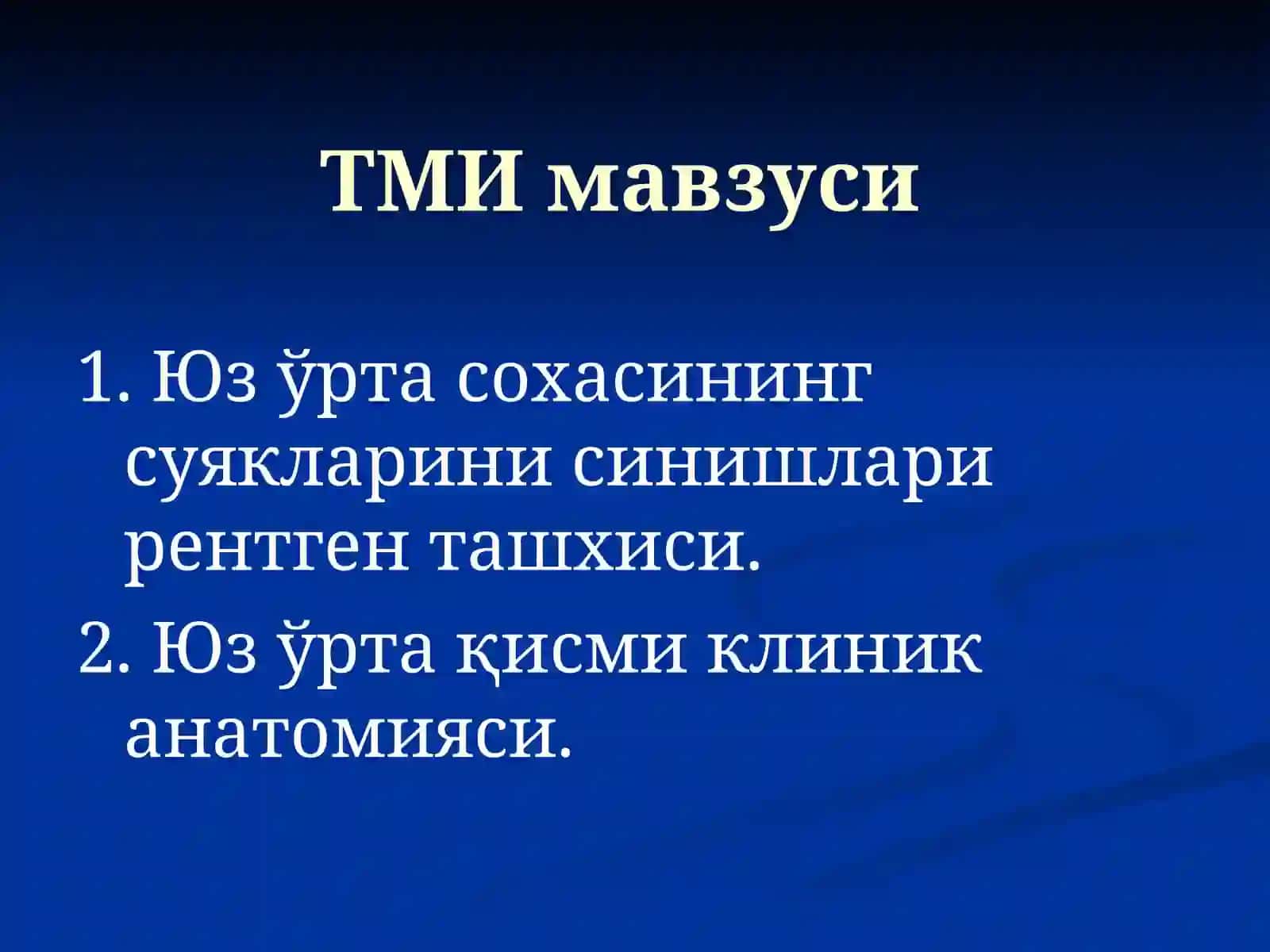 Юз ўрта сохаси синишлари таснифи ва статистикаси 4