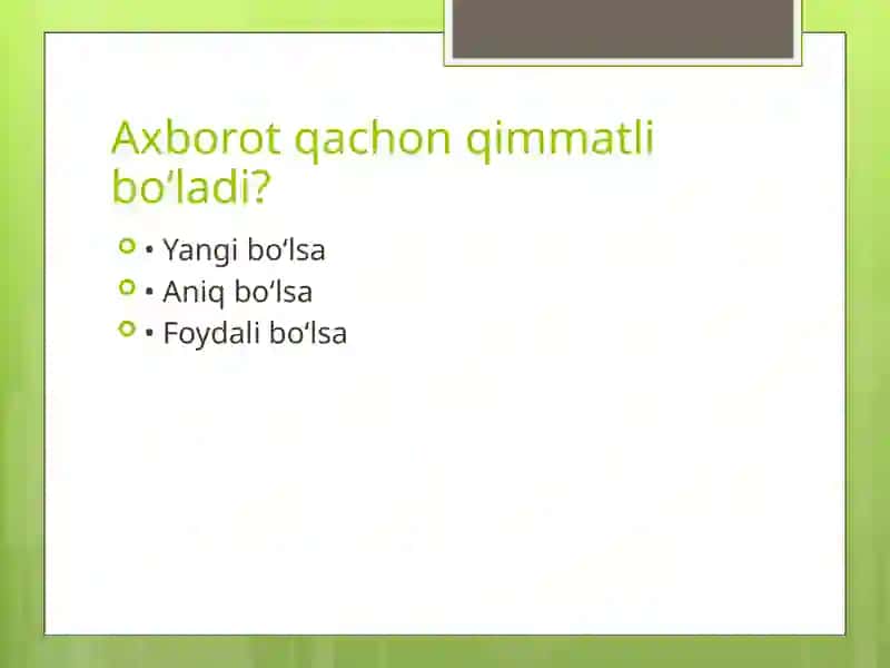 Axborotning qiymatini hisoblash 4