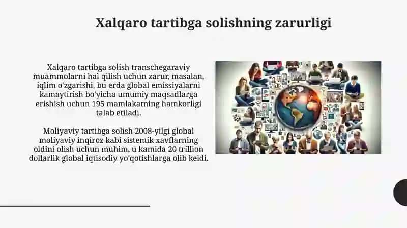 Global iqtisodiy rivojlanishda xalqaro hamkorlik va tartibga solishning roli 4