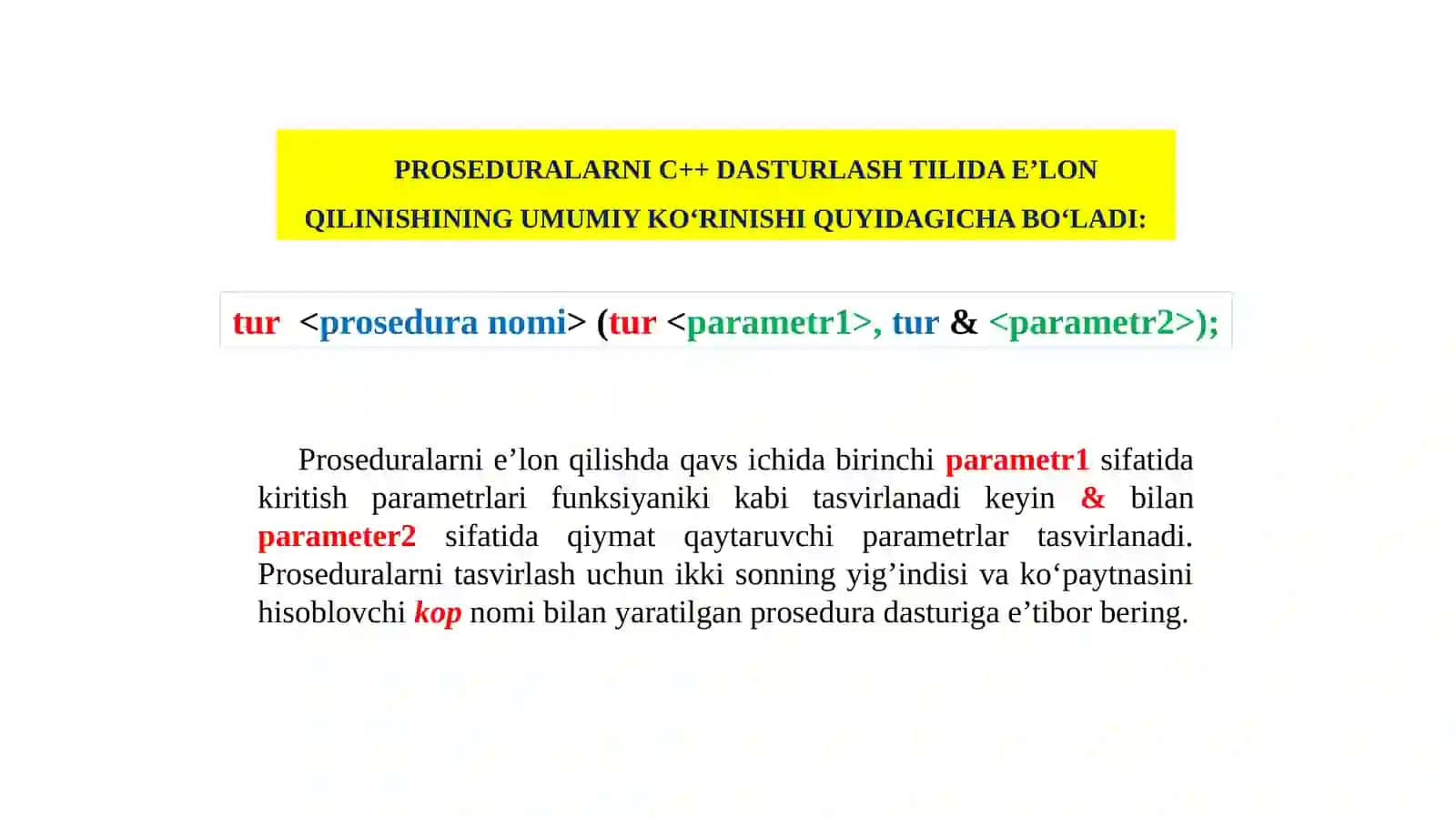 C++ DASTURLASH TILIDA BIR NECHTA QIYMAT QAYTARUVCHI QISM DASTURLARNI YARATISH VA ULARDAN FOYDALANISH 4