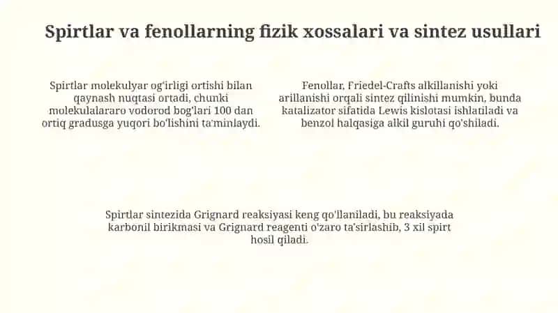 Spirtlar va fenollar 4