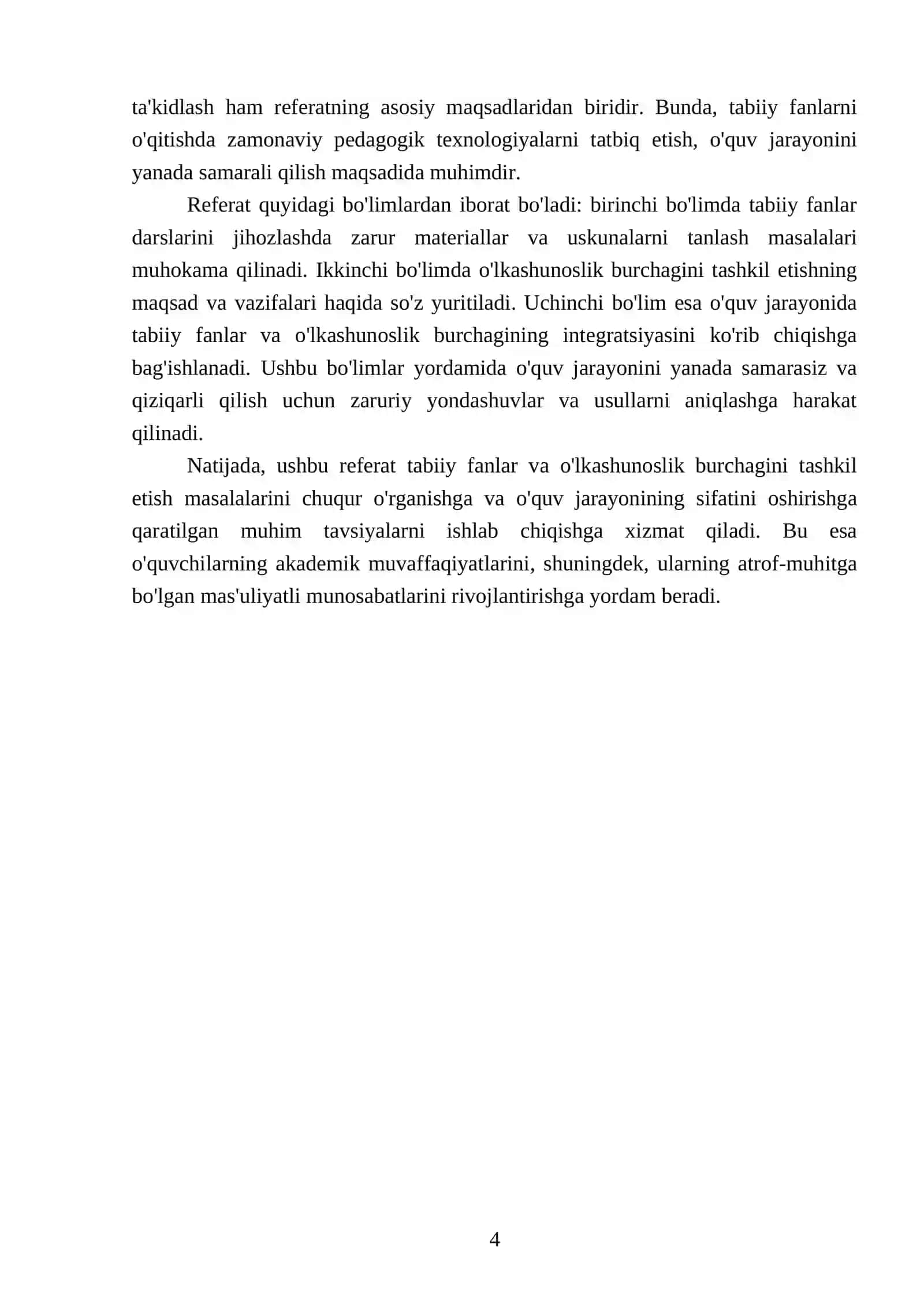 Tabiiy fanlar darslarini jihozlash va o'lkashunoslik burchagini tashkil etish 4