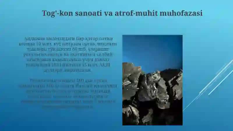 Tog'-kon, kimyo, metallurgiya sanoati va atrof-muhit muhofazasi 4