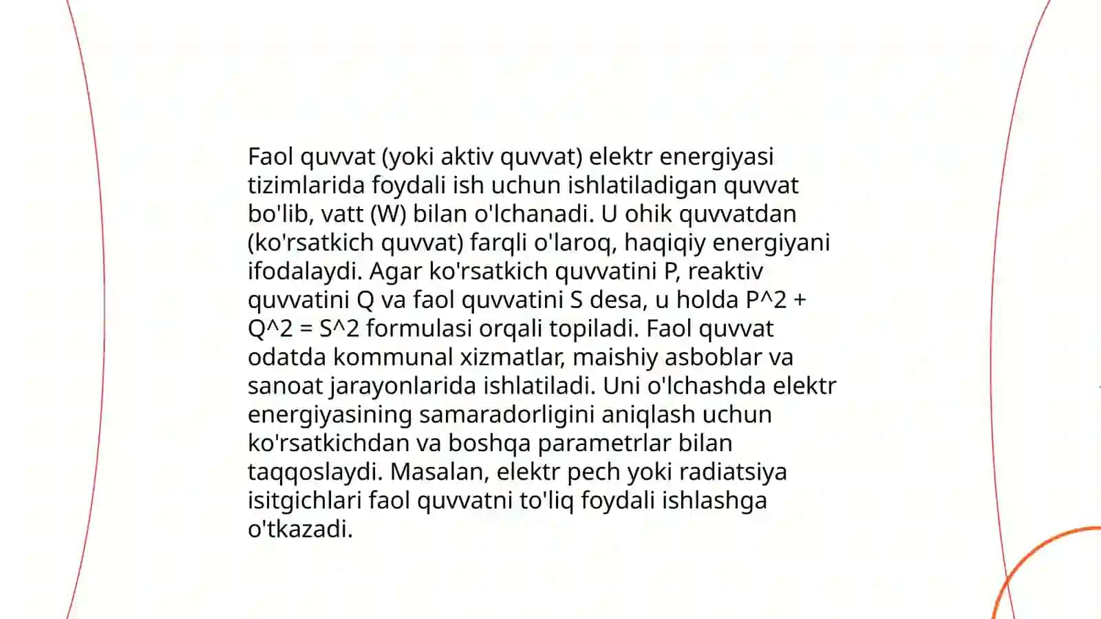Sinusoidal tok zanjirlarida quvvat. Quvvatlar balansi 4