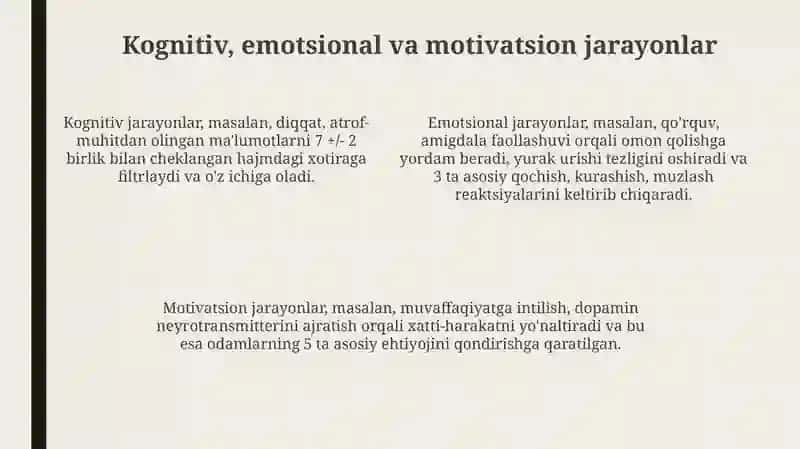 Mental jarayonlar va ularning o'zgaruvchanliklari 4
