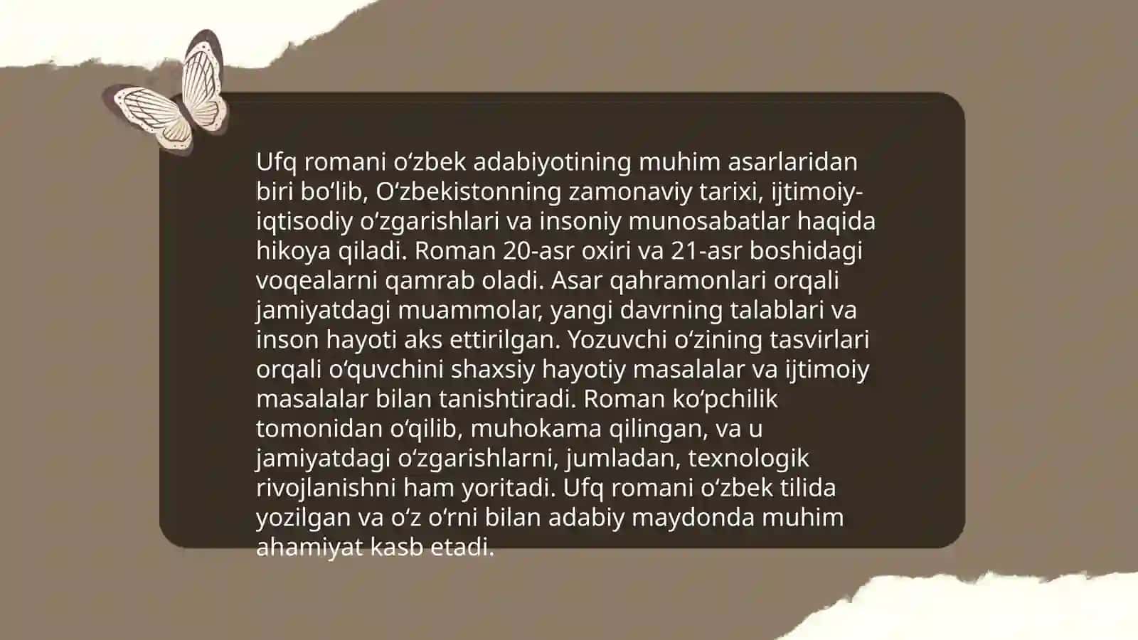 Said Ahmad Ufq romani haqida 4