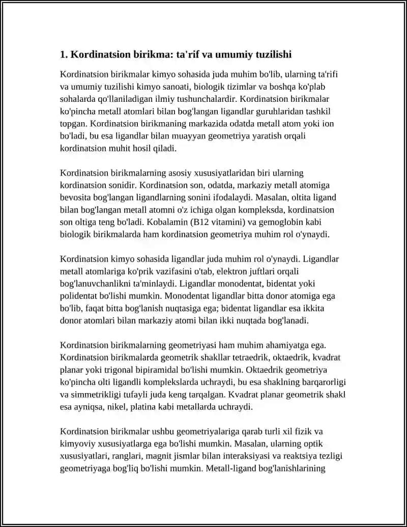 KORDINATSION BIRIKMA SINFLANISHI VA NOMENKLATURASI 4