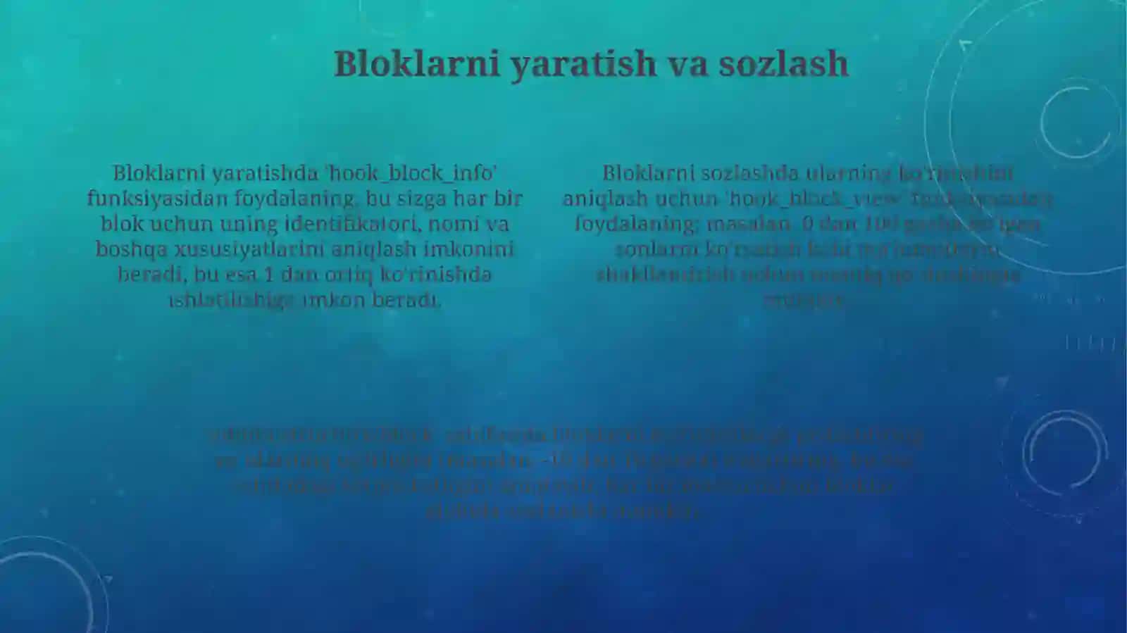 Bloklarni sahifa bo'ylab turli ko'rinishlarda o‘natish 4