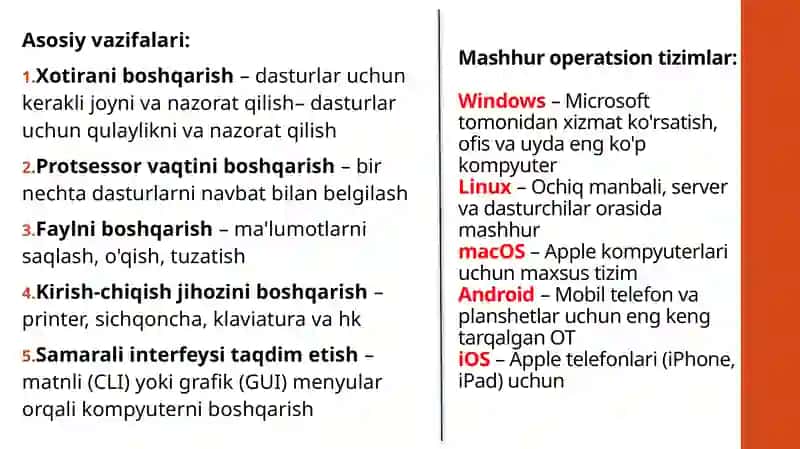 Xotirani boshqarish usullari 4