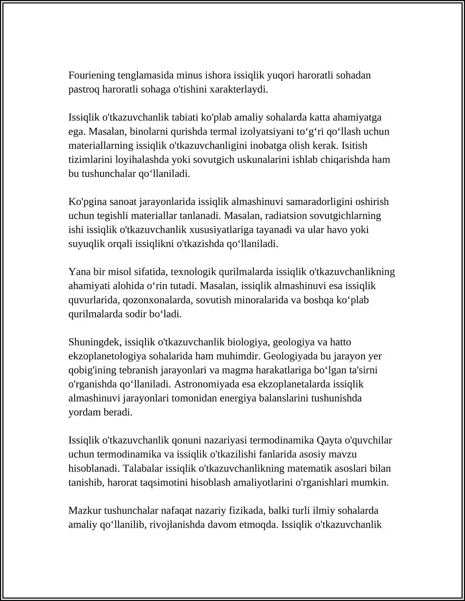 ISSIQLIK NURLANISH QONUNLARI 4