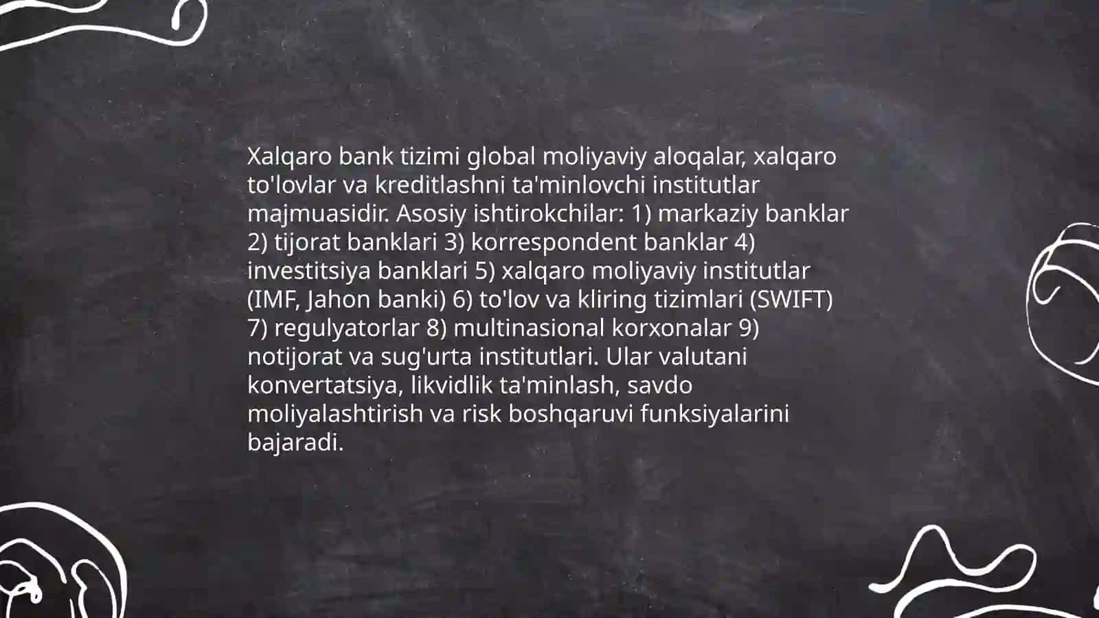 Xalqaro bank ishining qisqacha ta'rifi 4