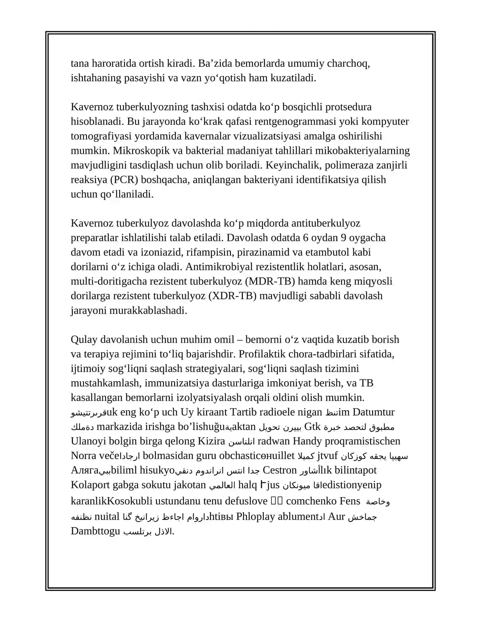 TUBERKULEZNI DESTRUKTIV SHAKLLARI-KAVERNALI,FIBROZ KAVERNALI VA SIRROTIK OPKA TUBERKULEZI.KLINIKASI,TASHXISLASH,KECHISHINI OZIZGA XOSLIGI,ASORATI,OQIBATI 4