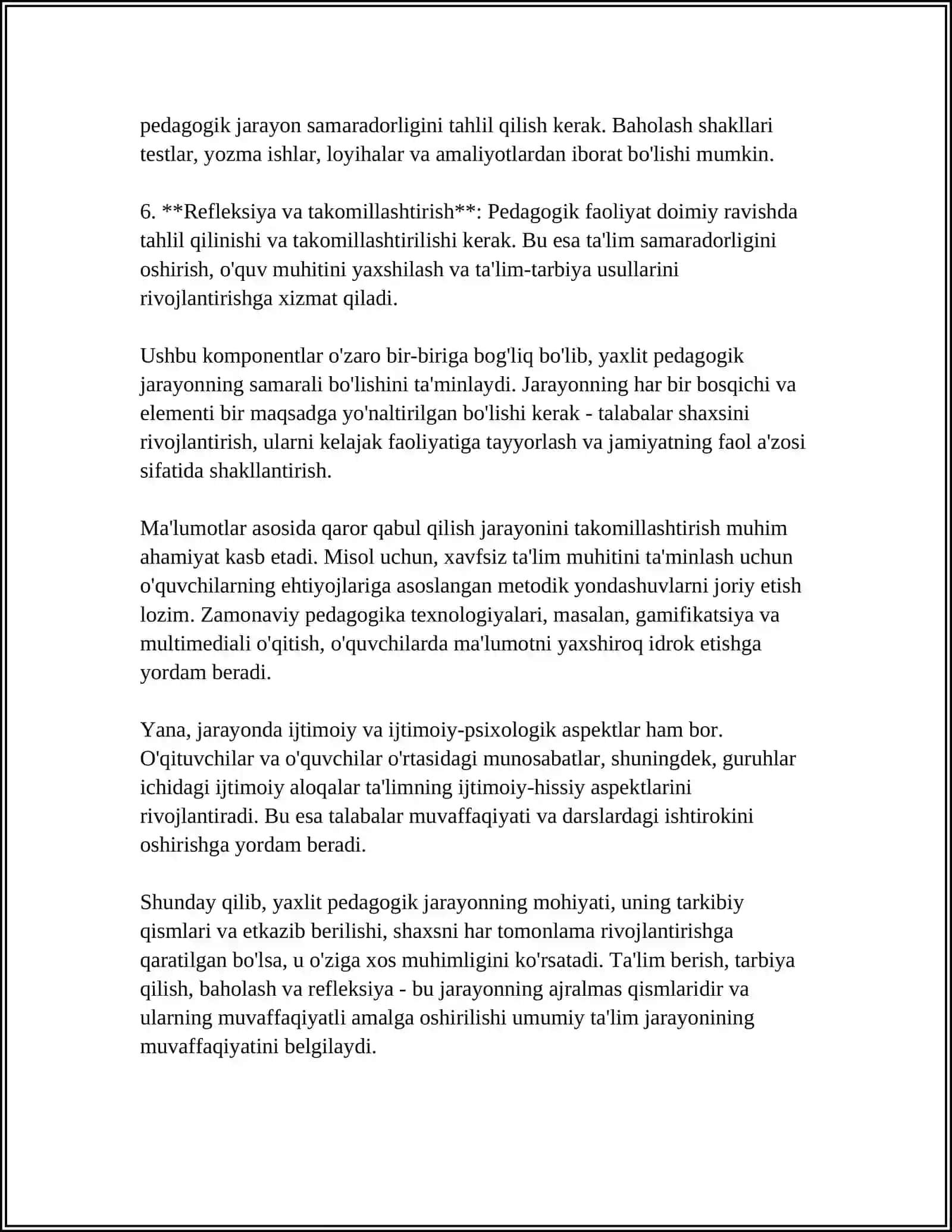 Yaxlit Pedagogik Jarayon 4