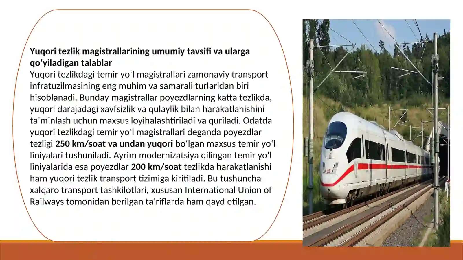 Yuqori tezlik magistrallarida poyezdlarning harakati uchun uchastkani tanlash va trassalash 4
