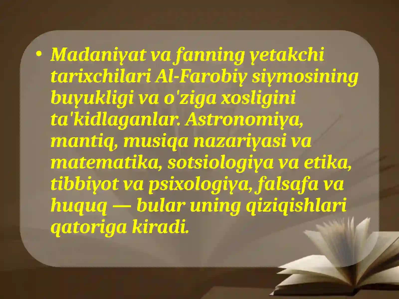 Abu Nasr Farobiy o'rta asrning buyuk qomusiy olimi 4