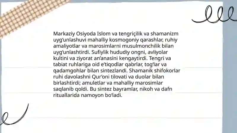 Islom, boshqa diniy aqidalar sinkretlashuvi natijasida takomillashgan diniy talimotlar tarixi 4