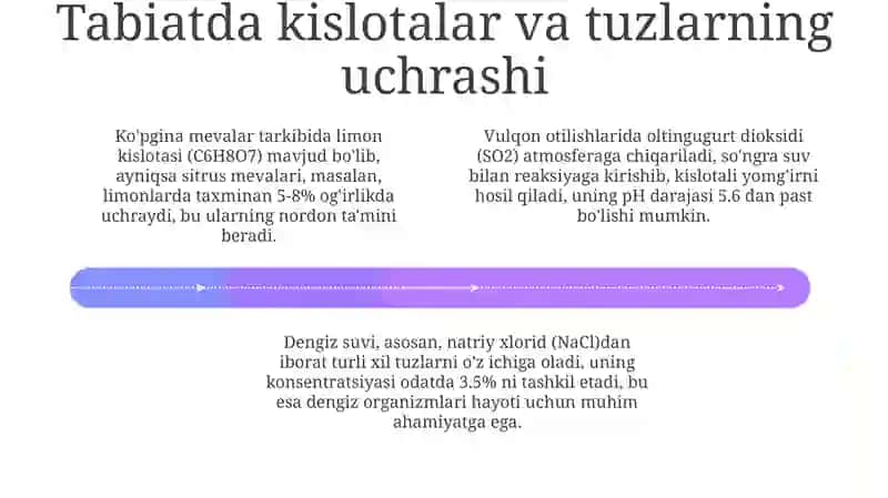 Kislota va tuzlar ularning tabiatda tarqalishi nomlanishi olinishi va kimyoviy hosslari 4