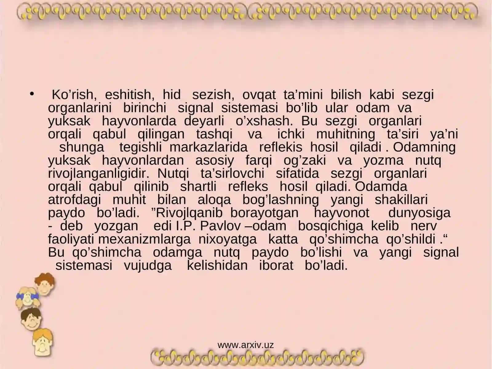 Oliy nerv faoliyati haqida tushuncha 4