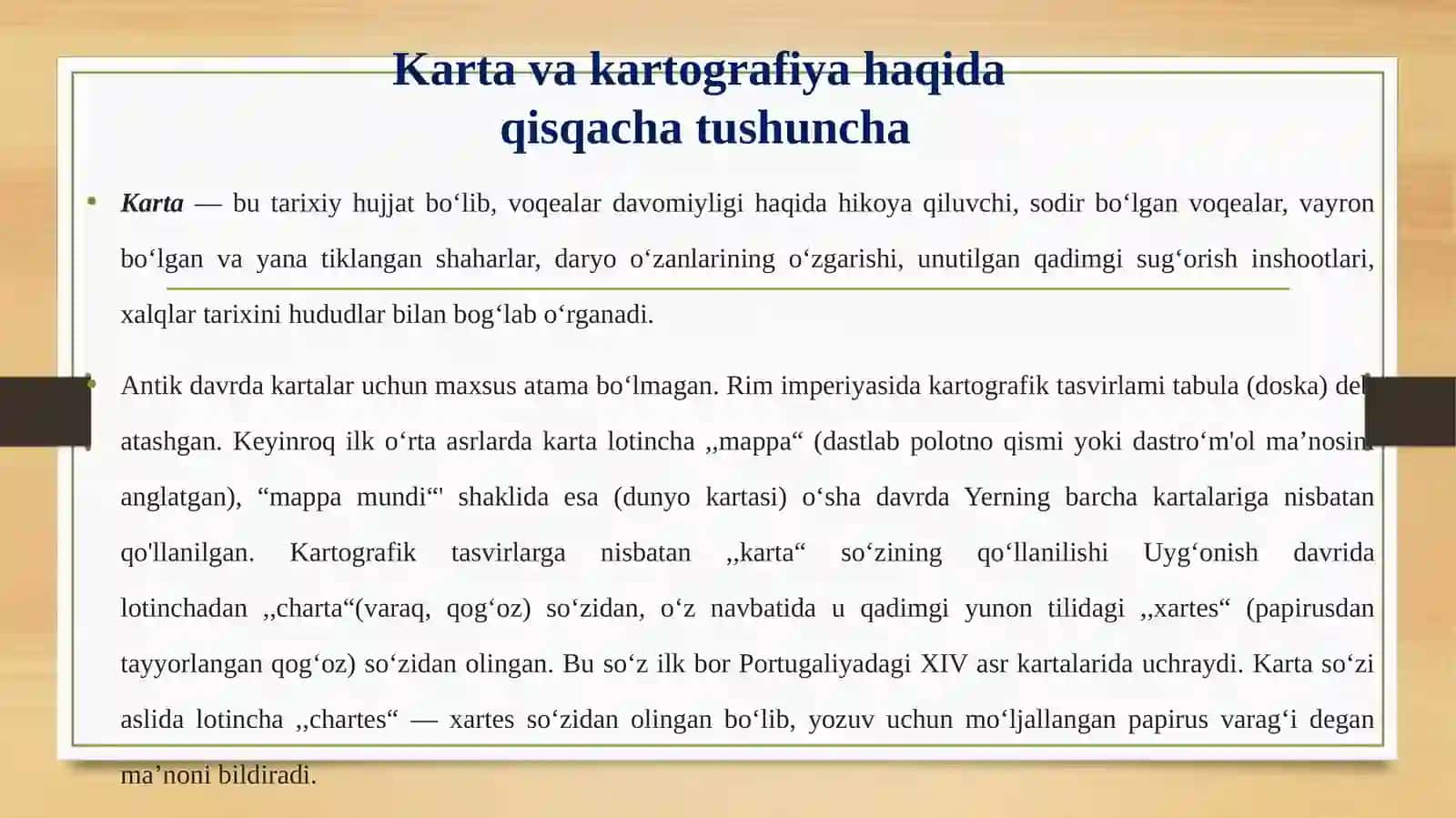 TARIXIY KARTOGRAFIYA YA UNING ASOSIY YO‘NALISHLARI 4