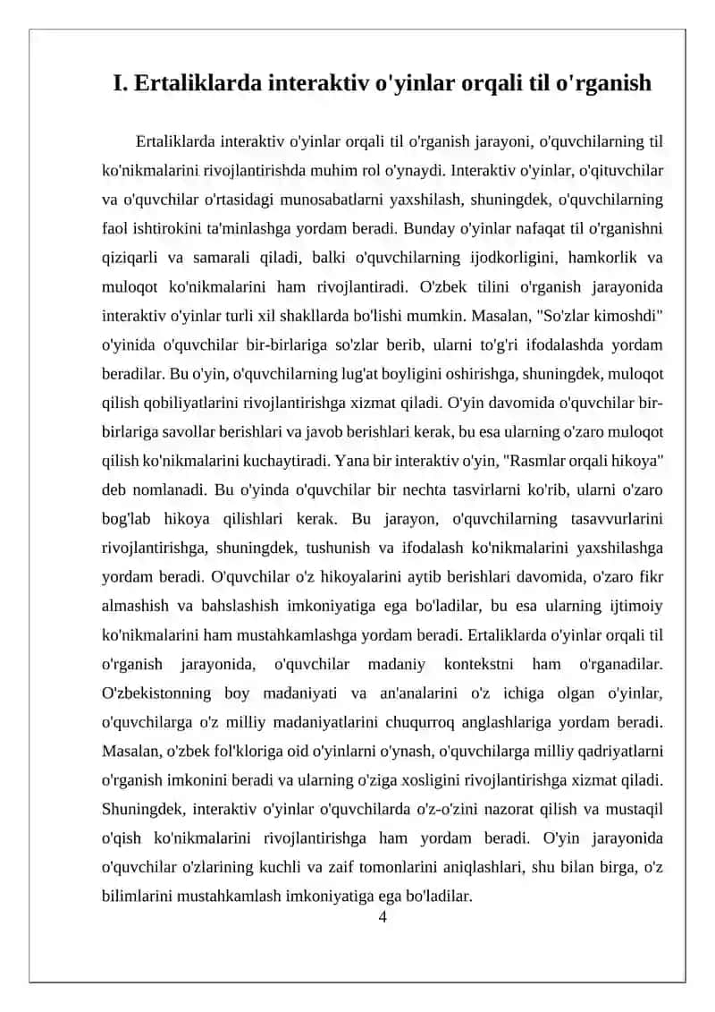 4SINFDA ONA TILI FANIDAN ERTALIKLARNI TASHKIL ETISH SSENARIYSINI ISHLAB CHIQISH 4