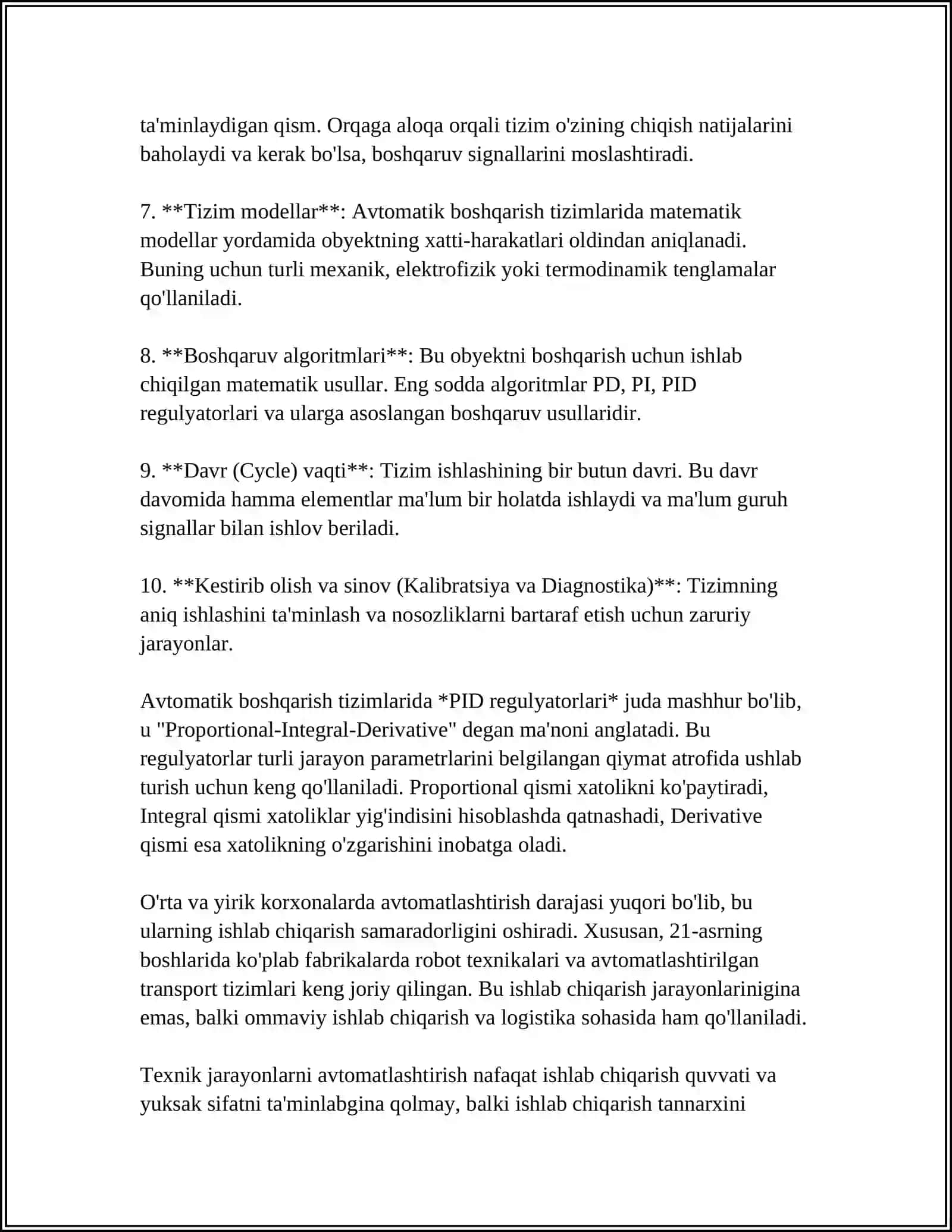 AVTOMATIK BOWQARISH SISTEMALARINI KORREKTSIYALASH 4