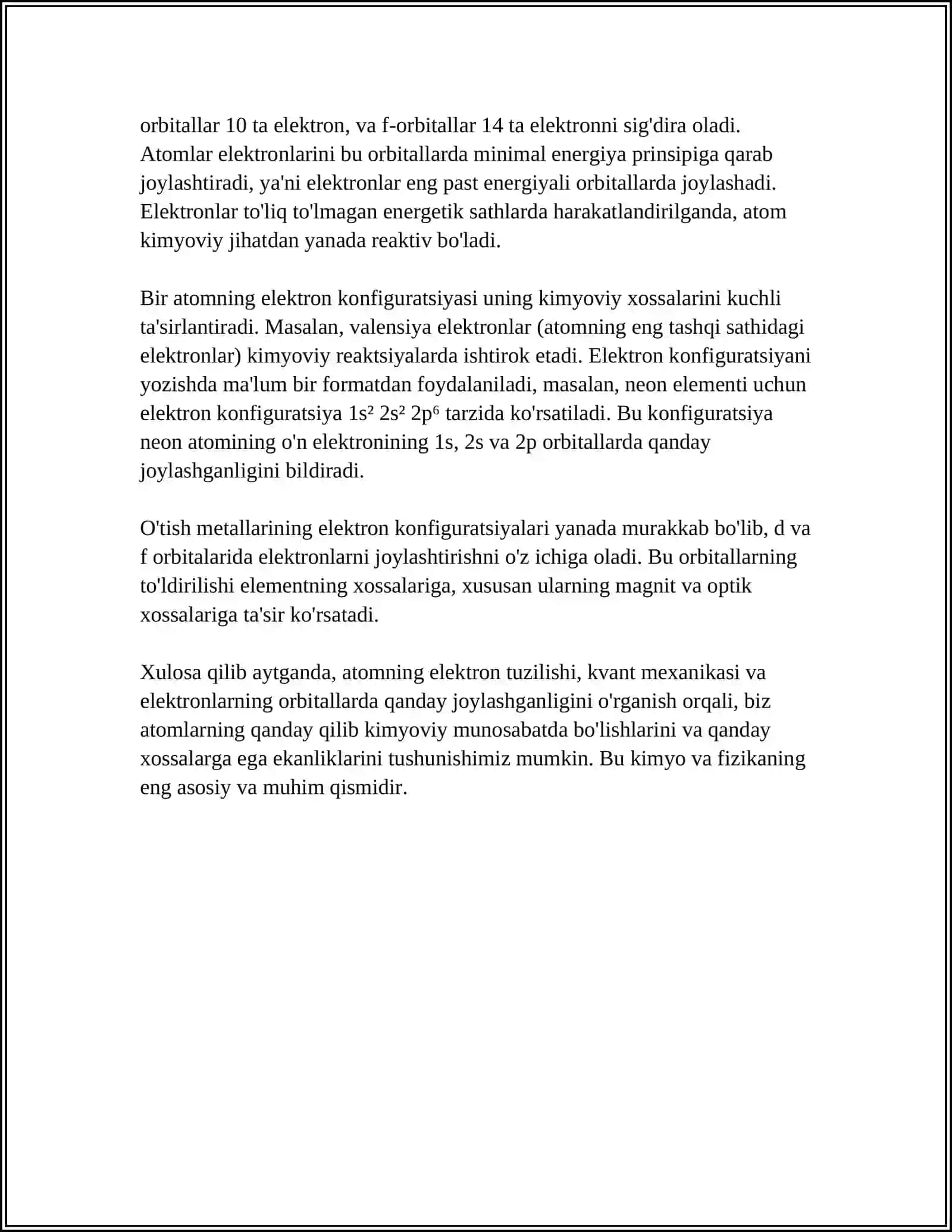 KIMYOVIY BIRIKMALARNING ELEKTRON TUZILISHI VA XOSSALARI 4