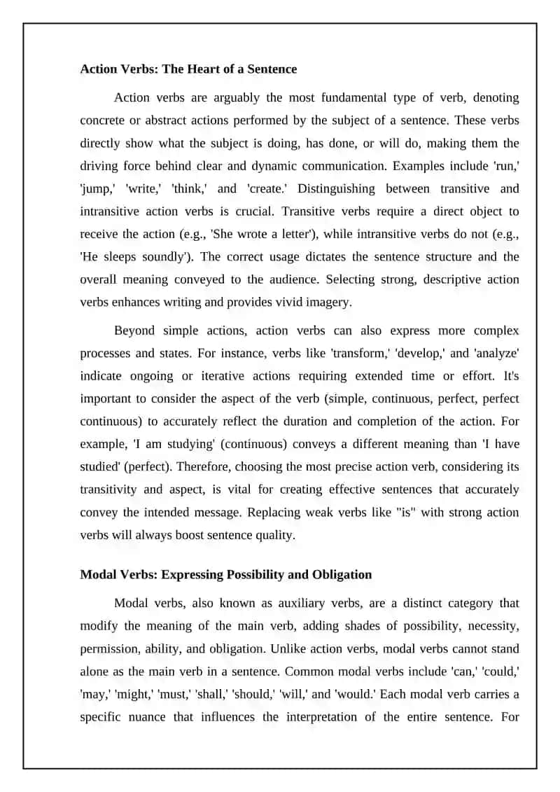 Verbs and Modal Verbs: The Engines of Language 4