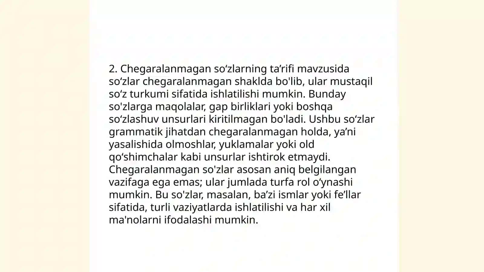 Chegaralangan va chegaralanmagan soʻzlar 4