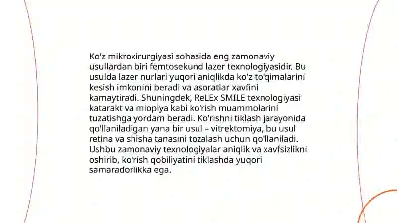 Respublika ixtisoslashtirilgan ko'z mikroxirurgiyasi ilmiy- amaliy tibbiy markazlari haqida 4