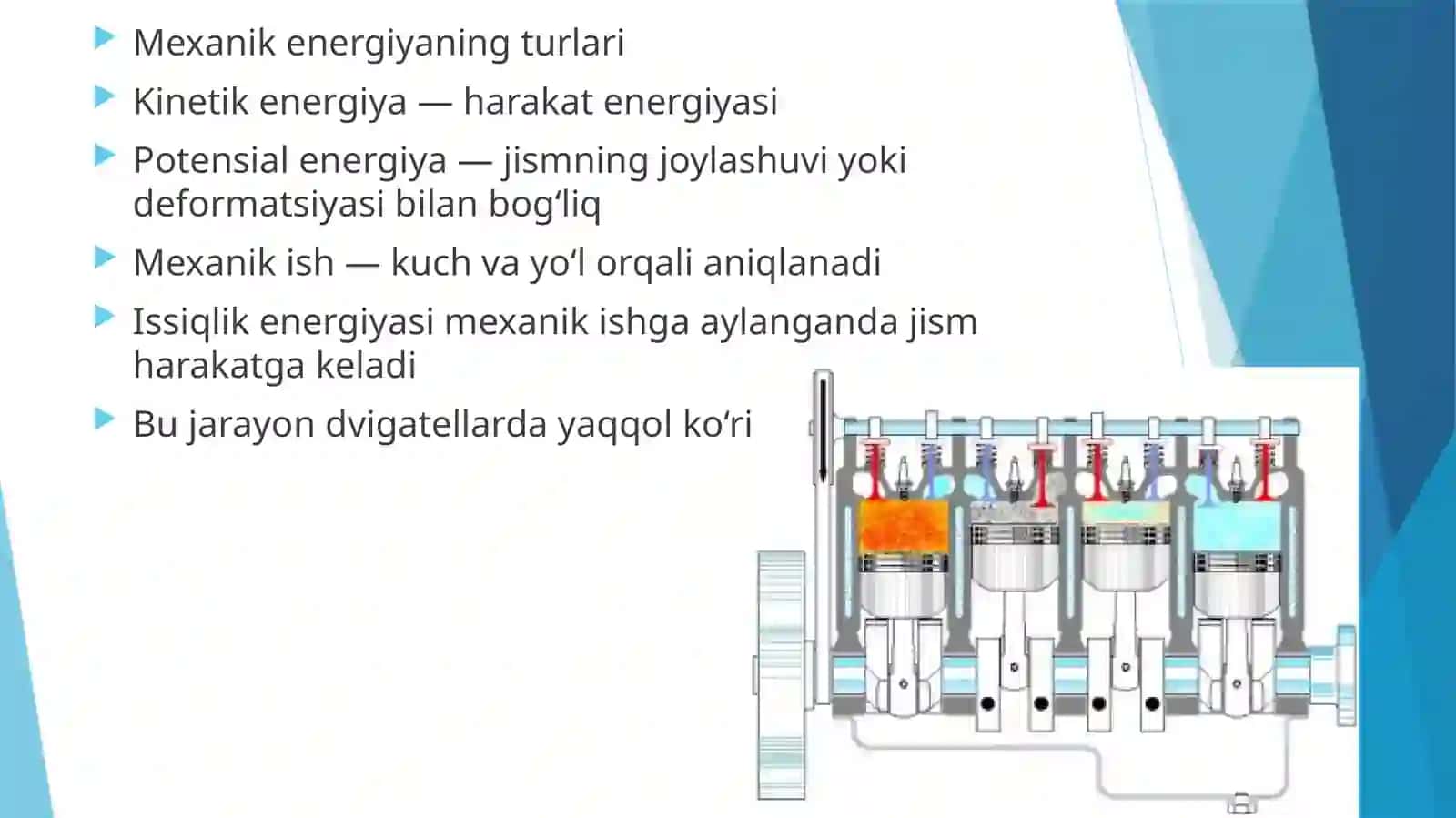 Issiqlik energiyasining mexanik energiyaga aylanish shart-sharoitlari 4