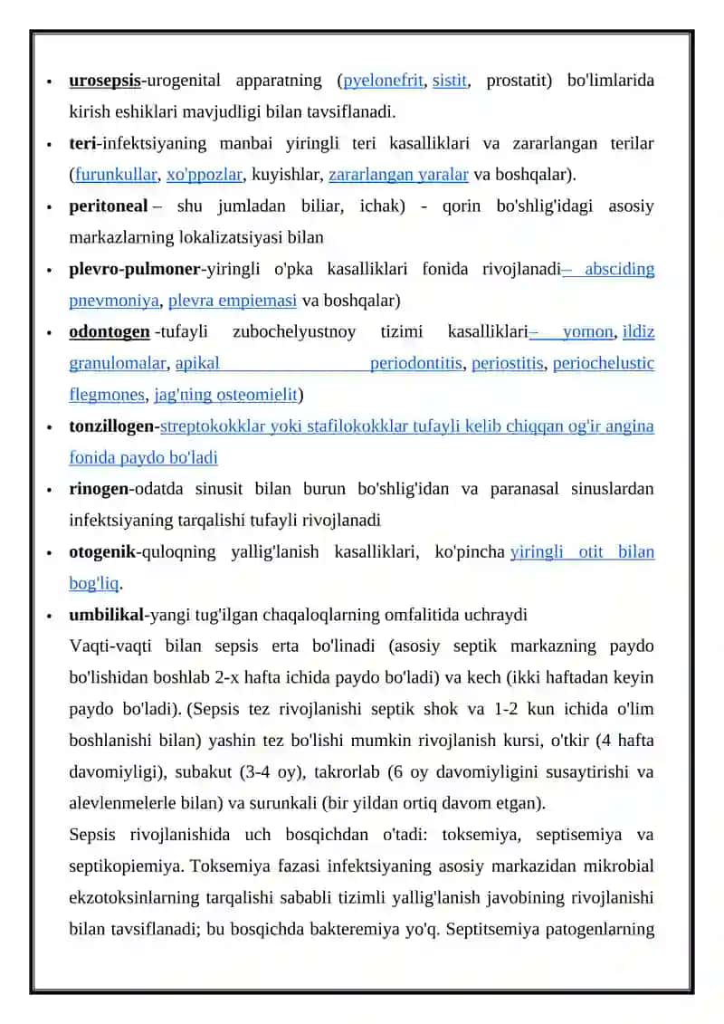 O’TKIR XIRURGIK INFEKSIYA (SEPSIS) 4