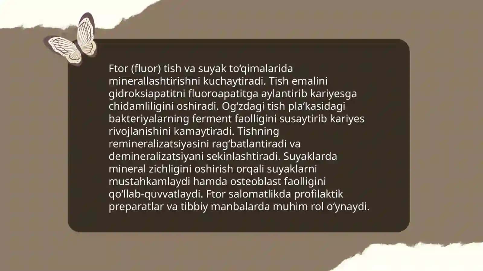 Mikroelementozlar.Ftor, kalsiy miqdorlarining oshib ketishi 4