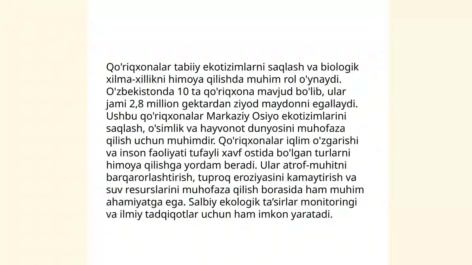 Davlat qo'riqxonasi tushunchasi ularning geo ekologik funksiyasi va hususiyatlari 4