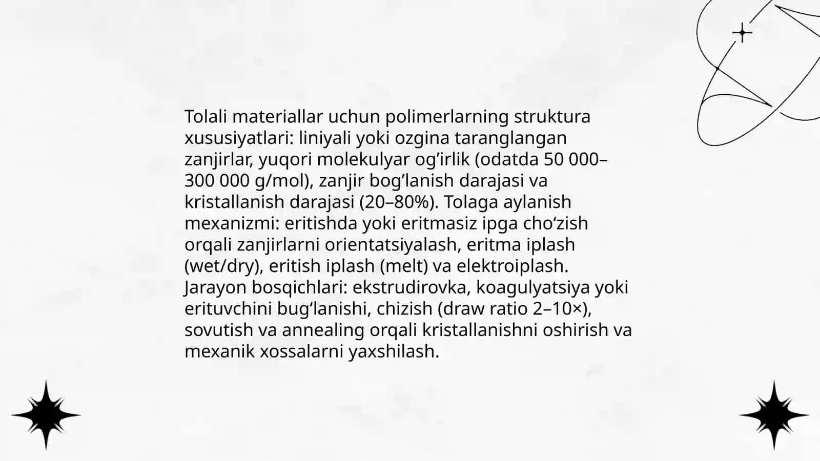 Tolani hosil qilish uchun polimerlar va atrof muhit 4