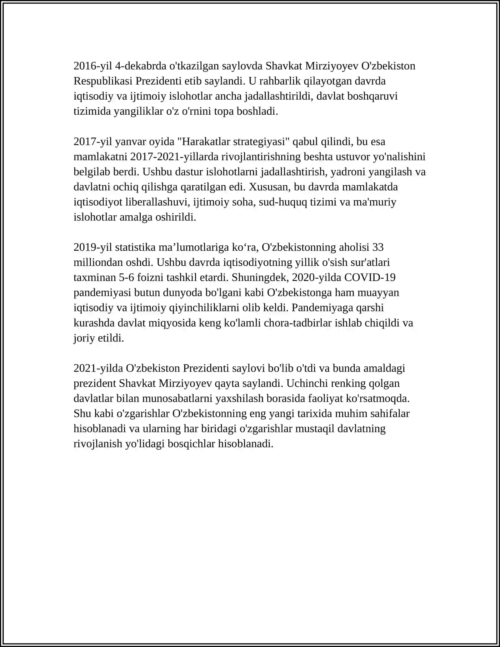 "O'ZBEKISTONNING ENG YANGI TARIXI" O'QUV FANLARINING PREDMETI,MAQSADI VA VAZIFALARI NAZARIY-METODOLOGIK TAMOYILLARI 4