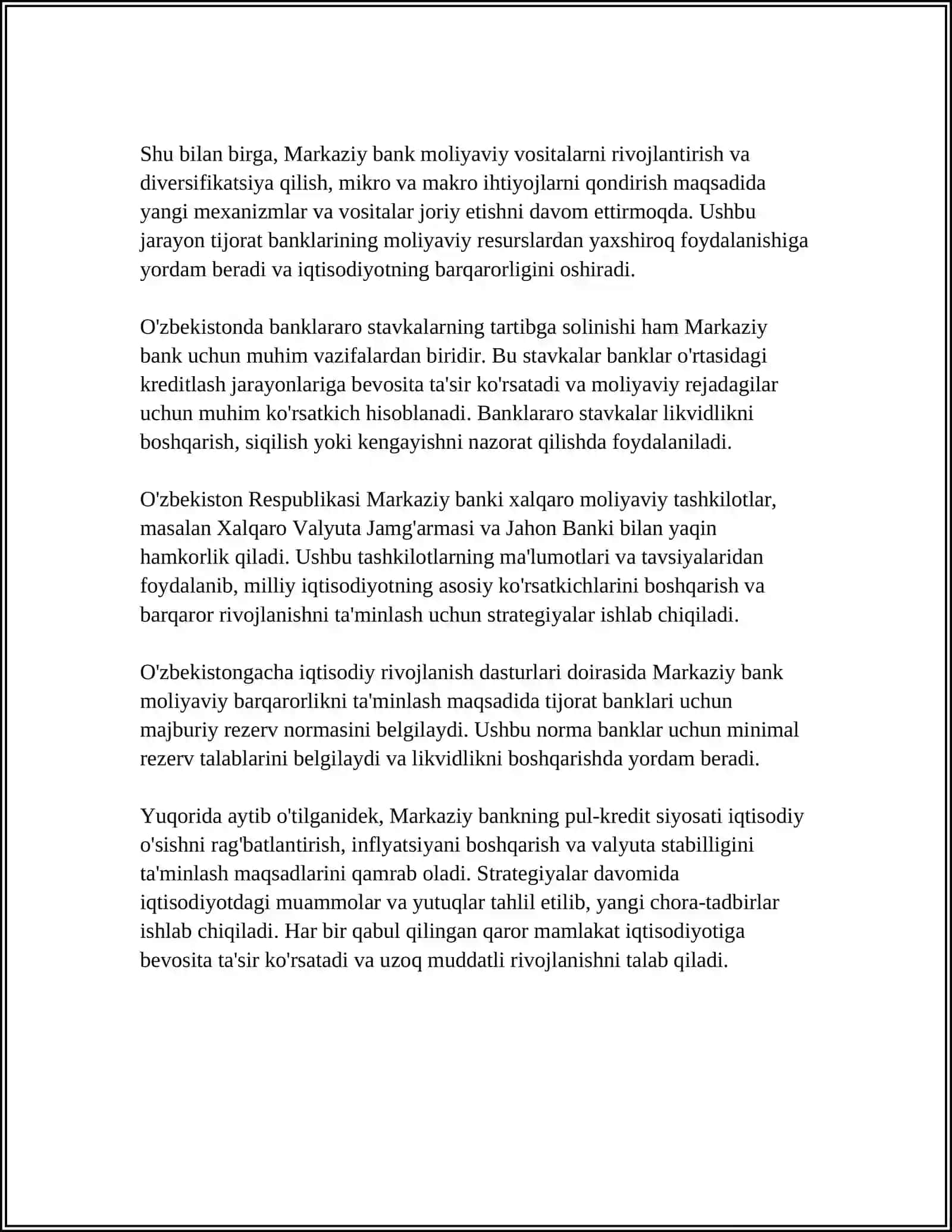 MARKAZIY BANKNING PUL SOHASIDAGI VAZIFALARI 4