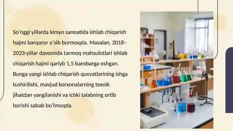 Iqtisodiyotni modernizasiyalash sharoitida O’zbekiston kimyo sanoatining rivojlanishi 4