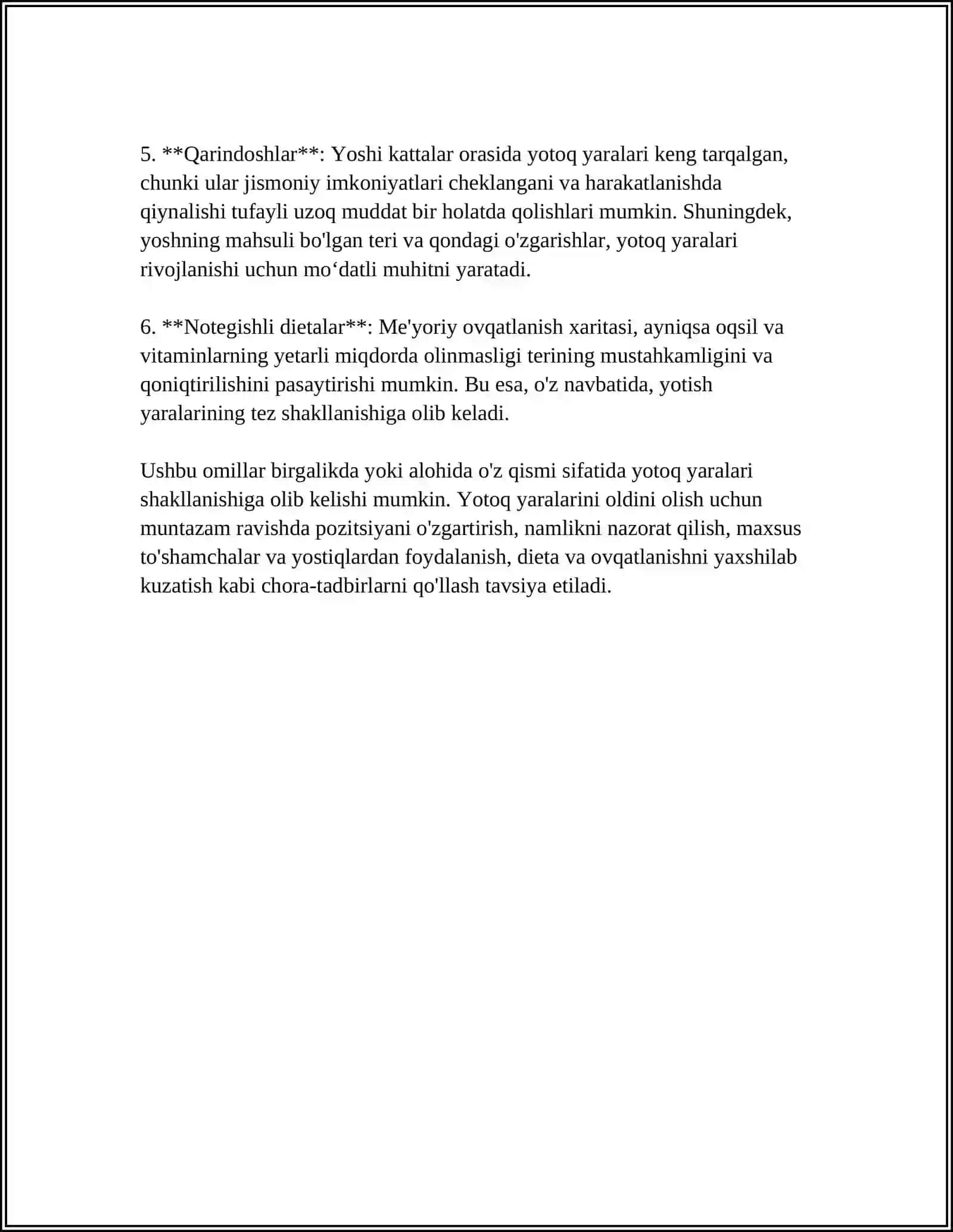 BEMORLARDA YOTOQ YARALARINI OLDINI OLISH 4