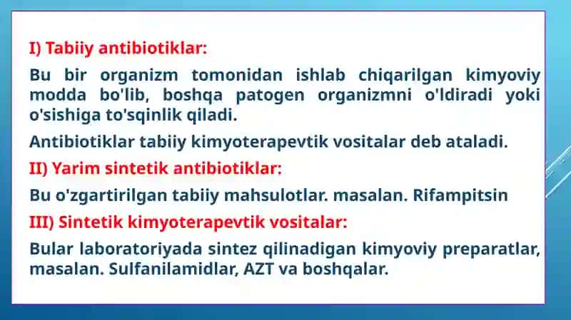 Kimyo terapiya va antibiotiklar 4