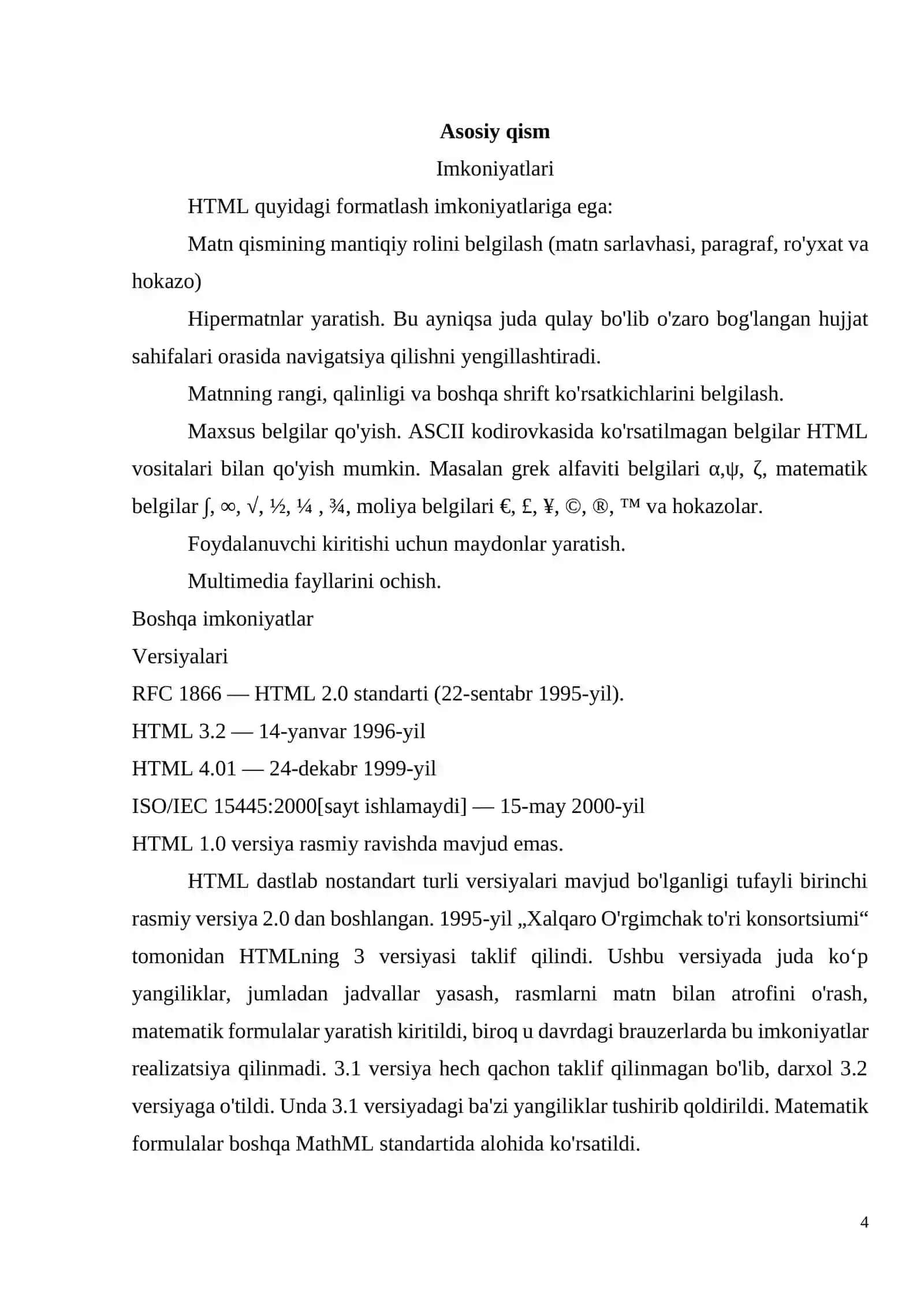 MUSTAQIL ISHI “HTML tilida web sahifa yaratish” 4