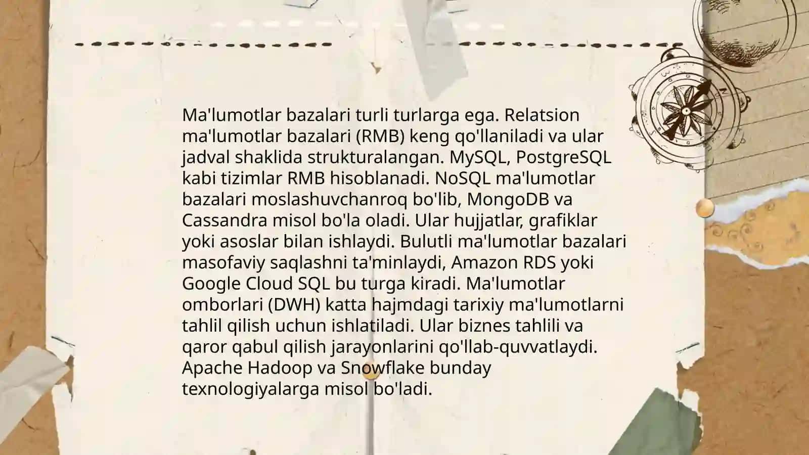 Ma'lumotlar bazasini yaratish va tahlil qilish 4