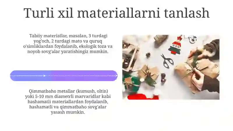 Turli materiallardan bayram sovgʻasini yasash 4