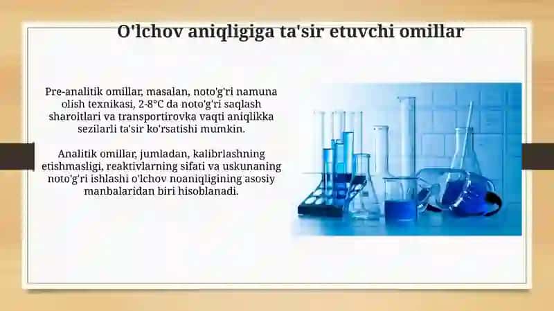 Laboratoriya tibbiy-biologik testlarida oʻlchash aniqligini taʼminlash masalalari 4