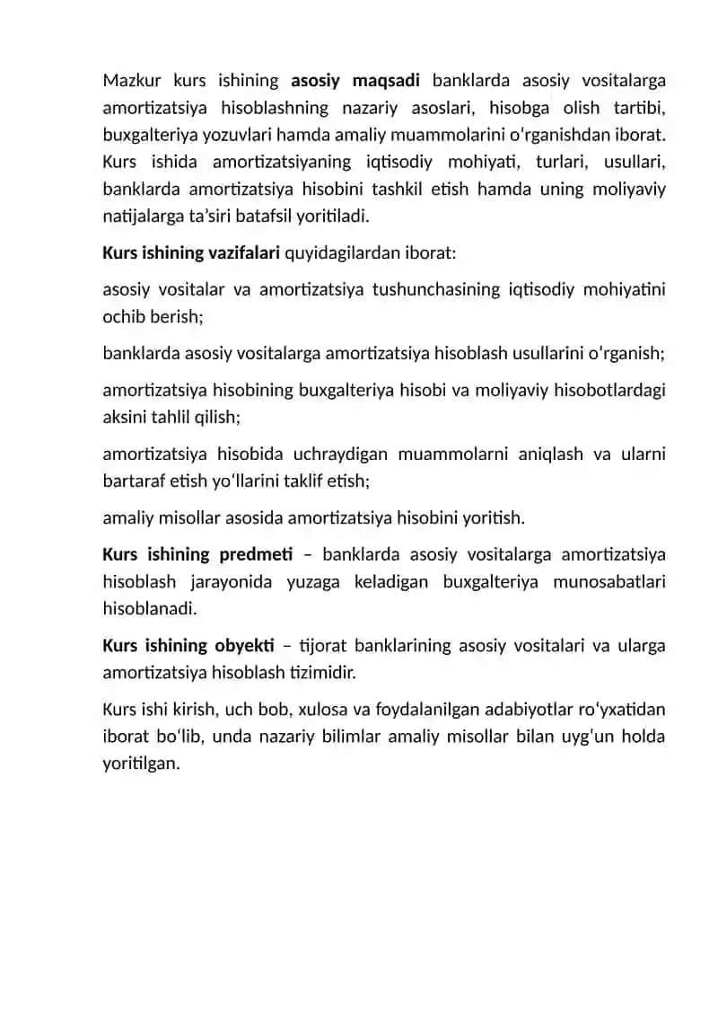 Banklarda asosiy vositalarga amortizatsiya hisoblash va uning hisobi 4