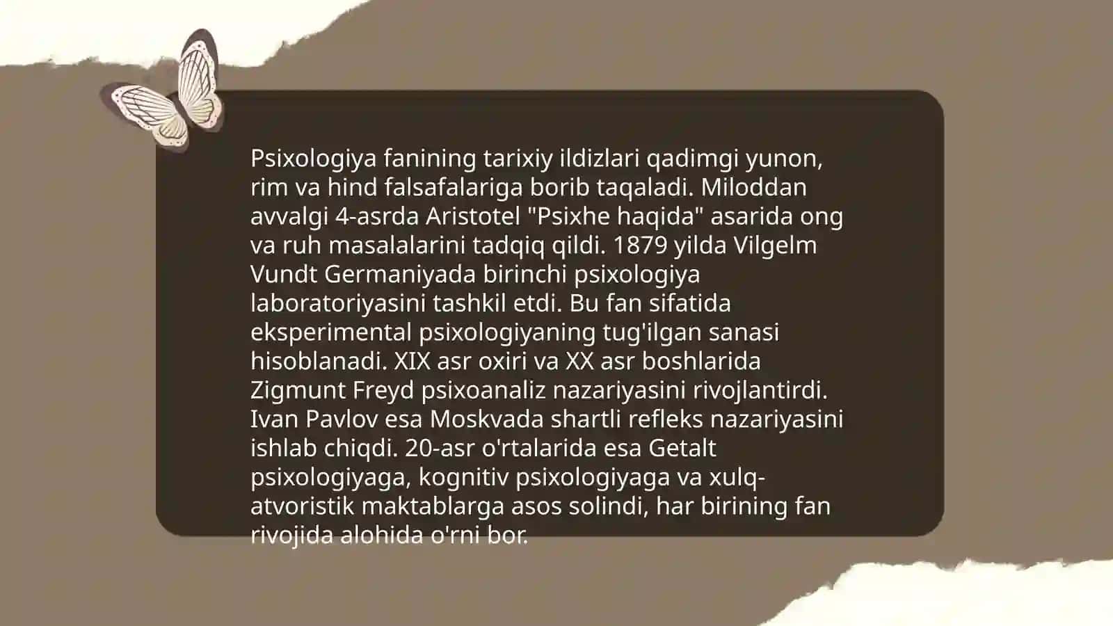Umumiy psixalogiyaning mustaqil fan sifatida vujudga kelishi uning rivojlanish tarixi va hozirgi holati 4